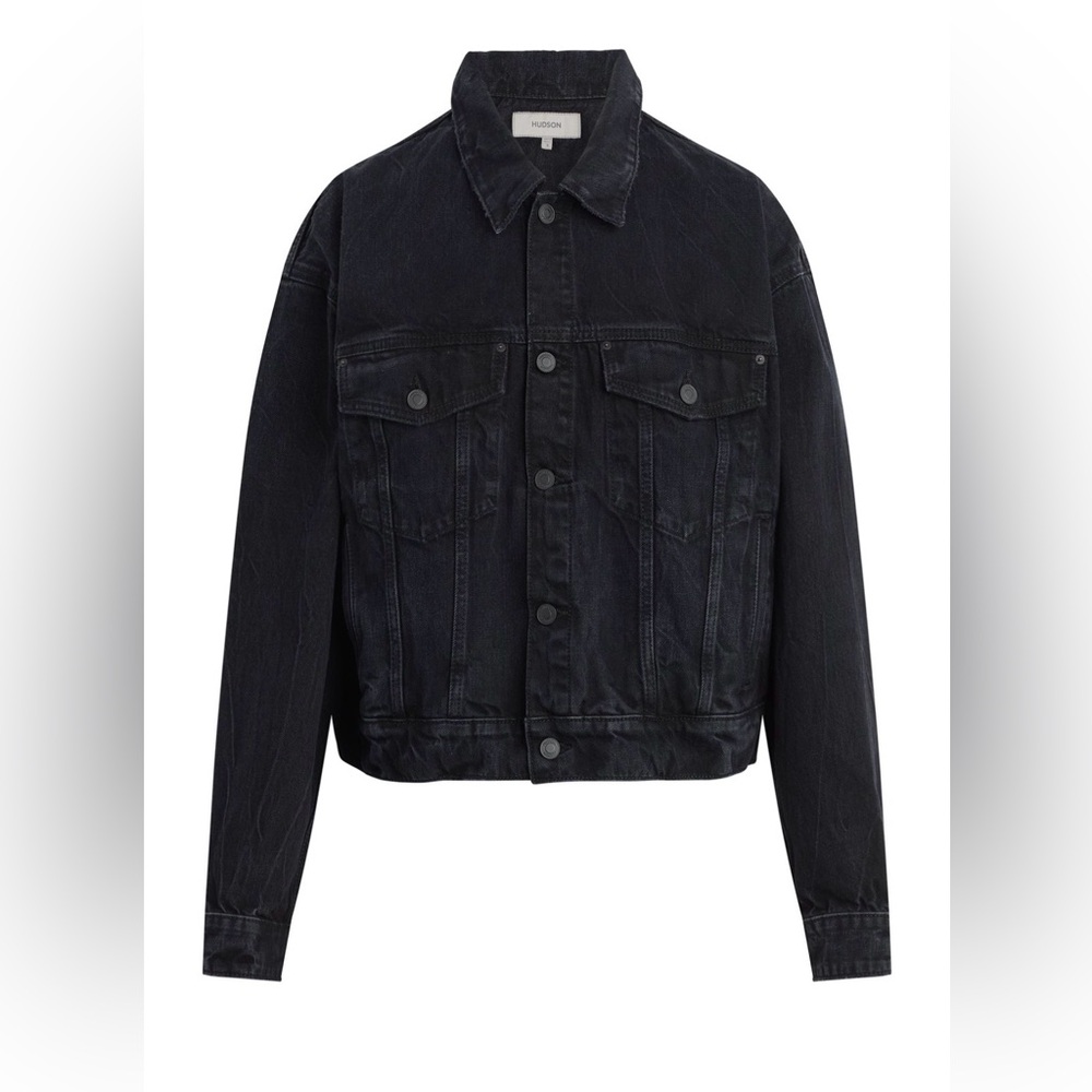 NWT Hudson Jeans Black Denim Trucker Jacket